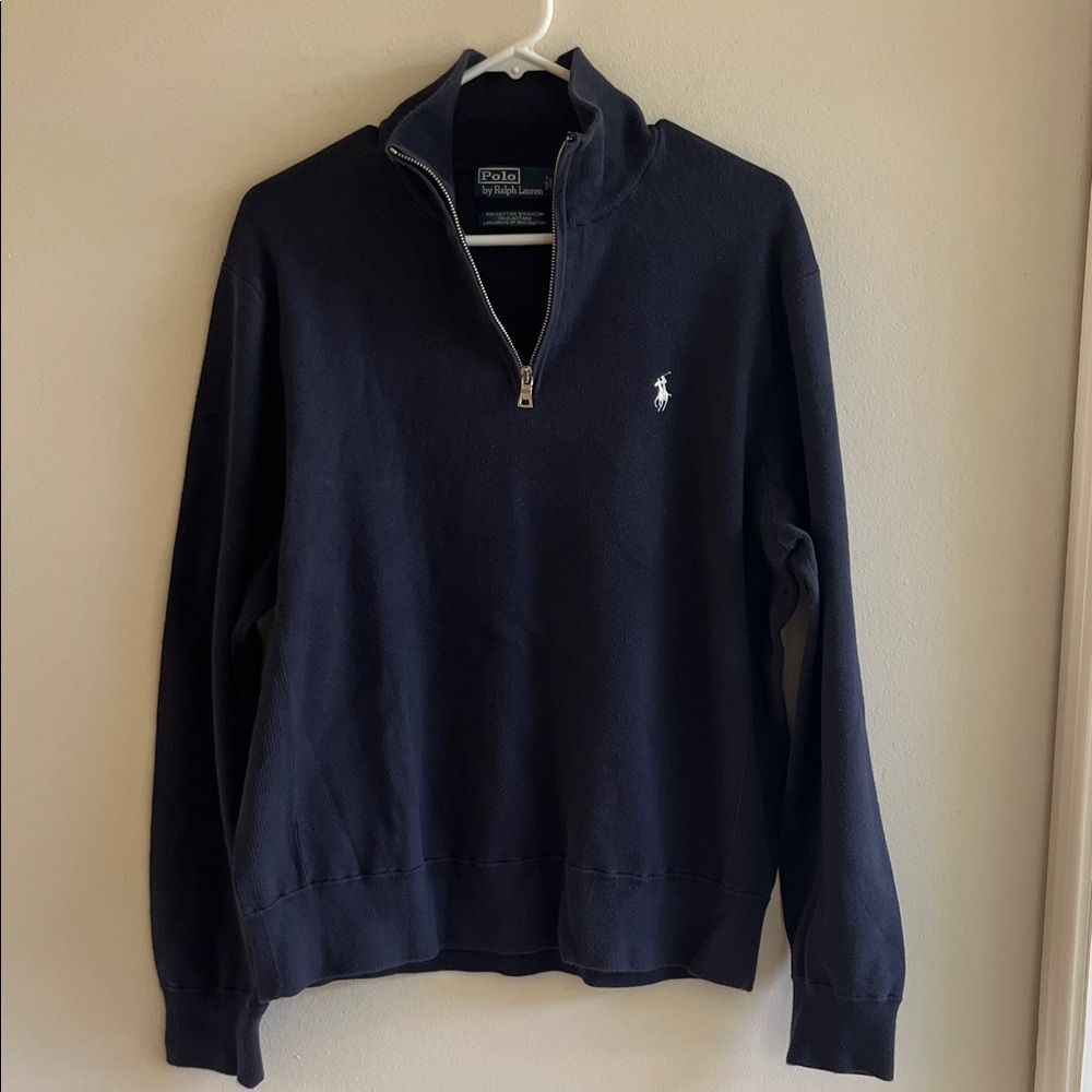 Polo by Ralph Lauren Men's Dark Blue Zip-Up Sweater Size L